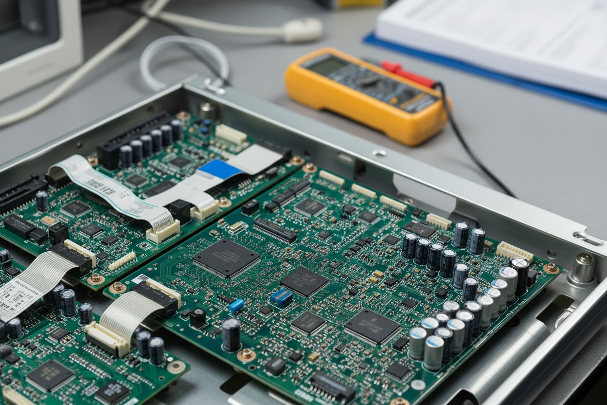 Diagnostic ultrasound system repair bench